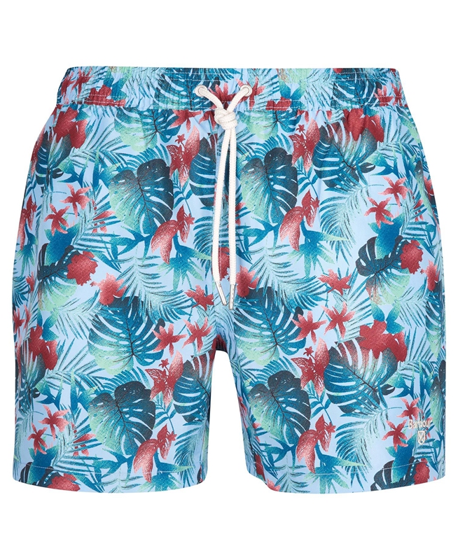 Barbour Hawaiian Print Swim Broek Heren Blauw | 214037-PSK