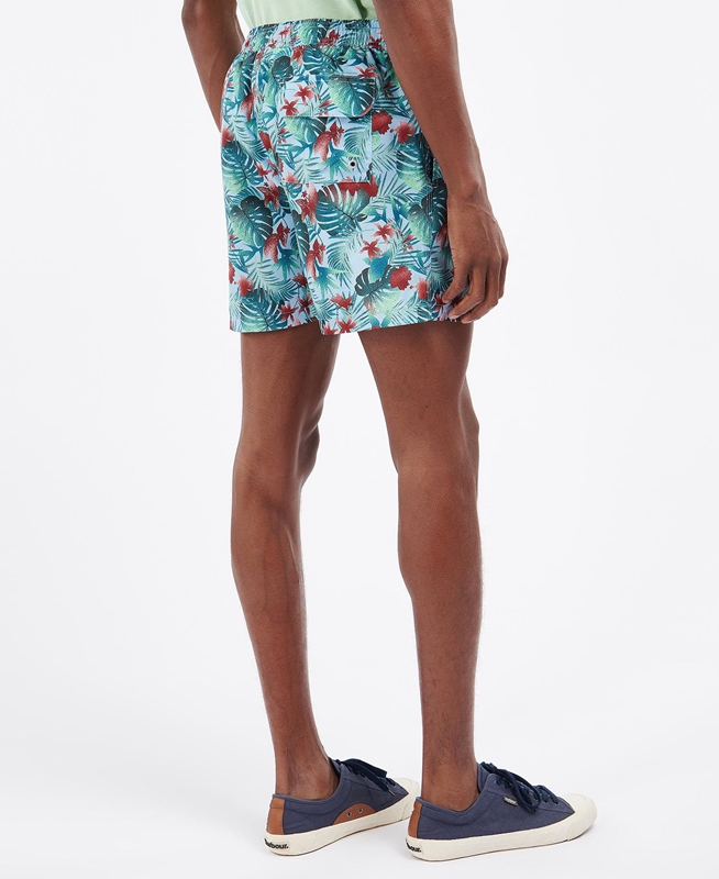 Barbour Hawaiian Print Swim Broek Heren Blauw | 214037-PSK