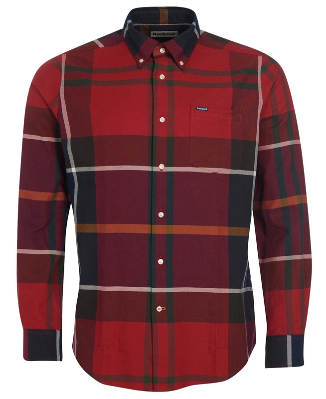 Barbour Hemd Dunoon Taillored Overhemd Heren Rood | 673410-QGC