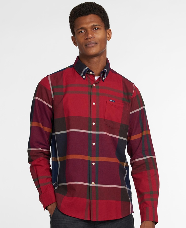 Barbour Hemd Dunoon Taillored Overhemd Heren Rood | 673410-QGC