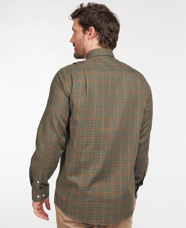 Barbour Hemd Henderson Thermo Weave Overhemd Heren Olijfgroen | 780421-QCI