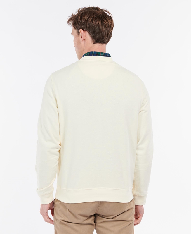 Barbour Honour Panel Crew Sweatshirts Heren Beige | 865371-NQP