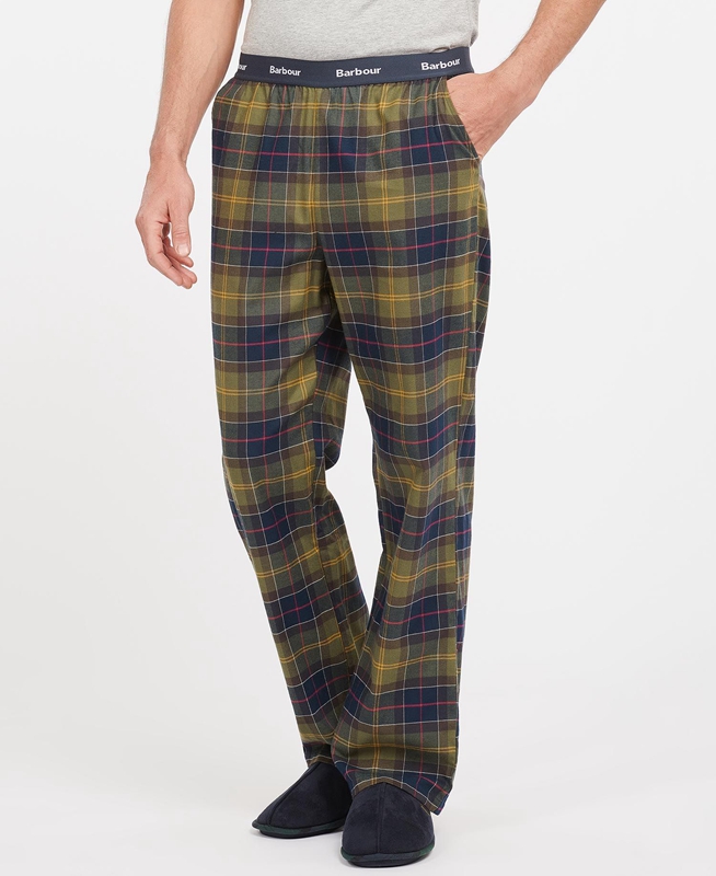 Barbour Hose Glenn Tartan Broek Heren Olijfgroen | 923865-QWO