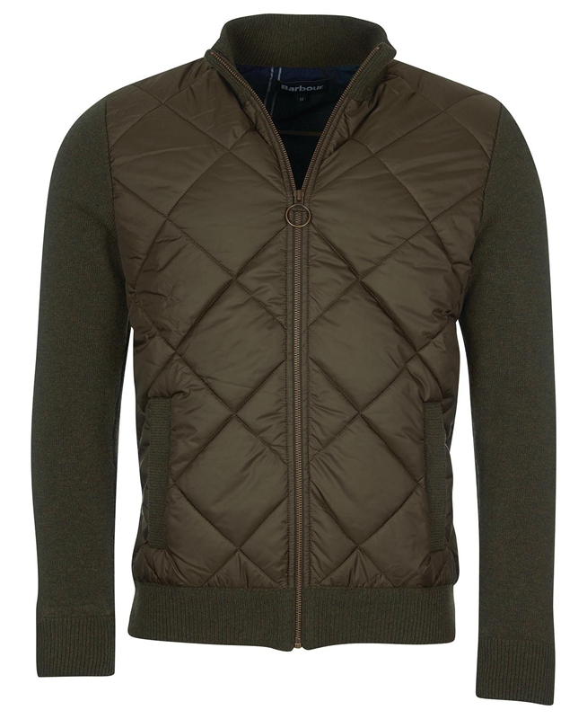 Barbour Jacke Arch Diamond Quilt Knit Truien Heren Olijfgroen | 275490-KGO