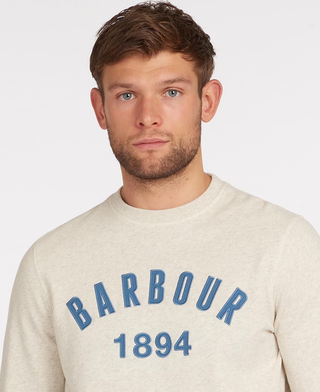 Barbour John Crew Neck Sweatshirts Heren Beige | 230475-TOU