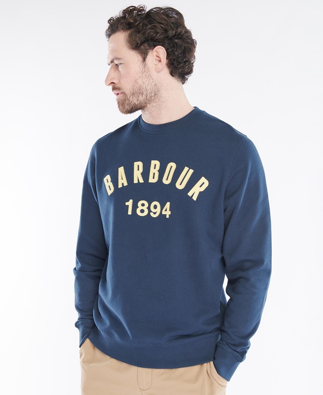 Barbour John Crew Sweatshirts Heren Donkerblauw | 795416-IXK