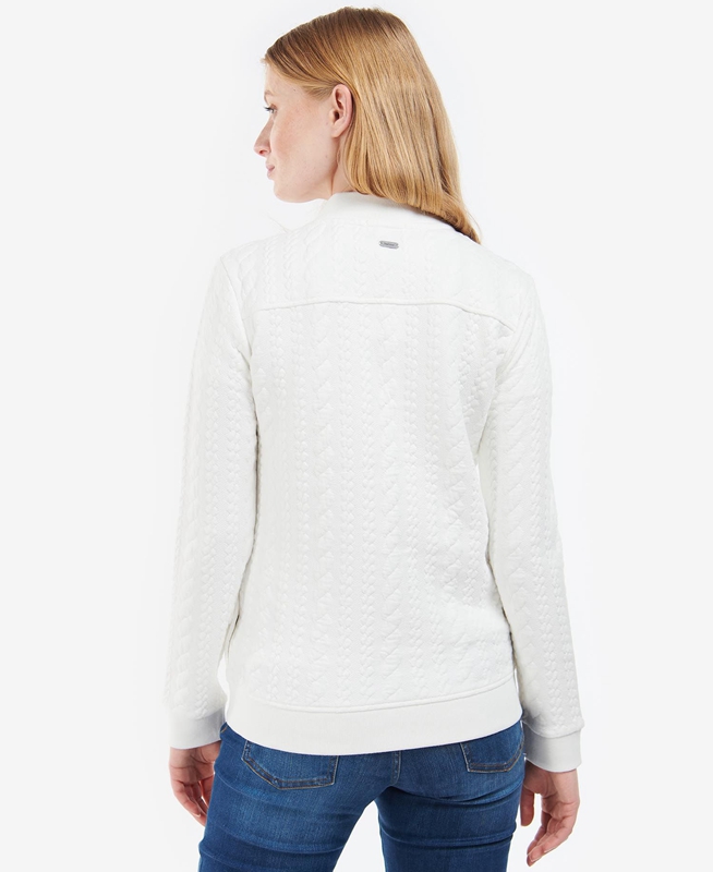 Barbour Kelsey Zip Sweatshirts Dames Wit | 615207-MVT