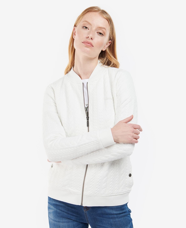 Barbour Kelsey Zip Sweatshirts Dames Wit | 615207-MVT