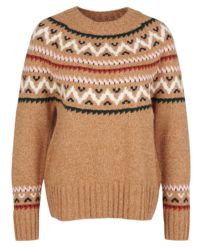 Barbour Langford Knit Truien Dames Beige | 935017-YDX