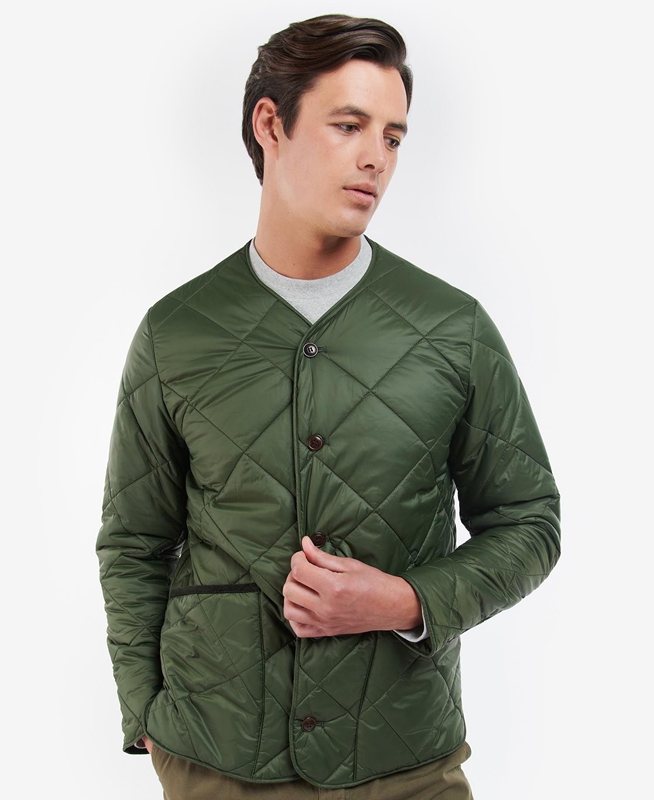 Barbour Liddesdale Cardigan Gewatteerde Jas Heren Olijfgroen | 410962-CUX