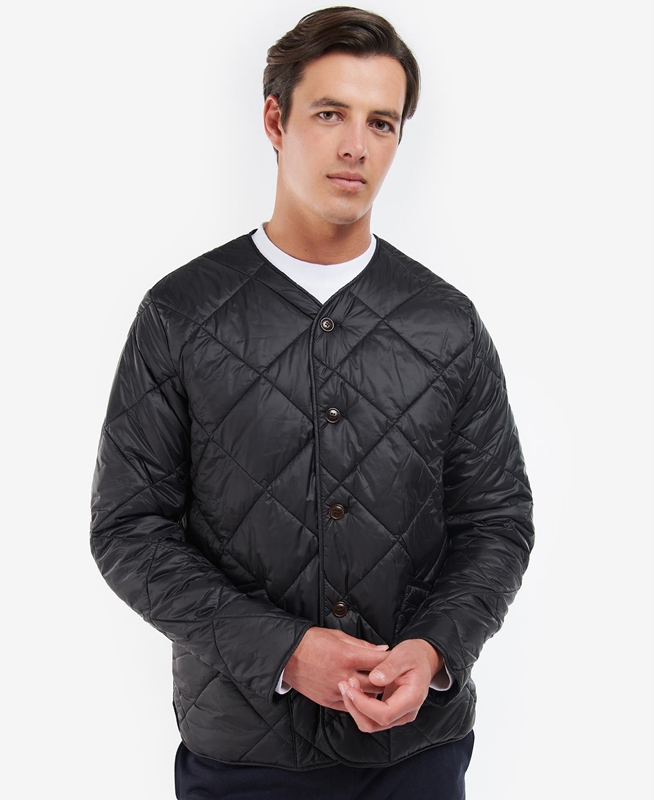 Barbour Liddesdale Cardigan Gewatteerde Jas Heren Zwart | 948365-HIU