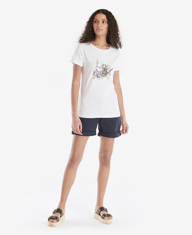 Barbour Melrose T-shirts Dames Wit | 152309-RNS