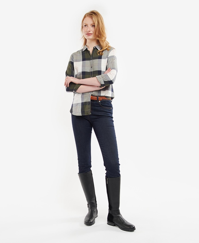 Barbour Moorland Overhemd Dames Olijfgroen | 706835-KYZ