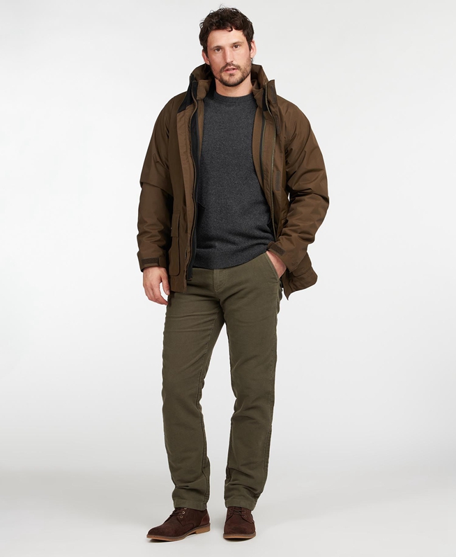 Barbour Neuston Moleskin Trouser Broek Heren Olijfgroen | 762910-BIE