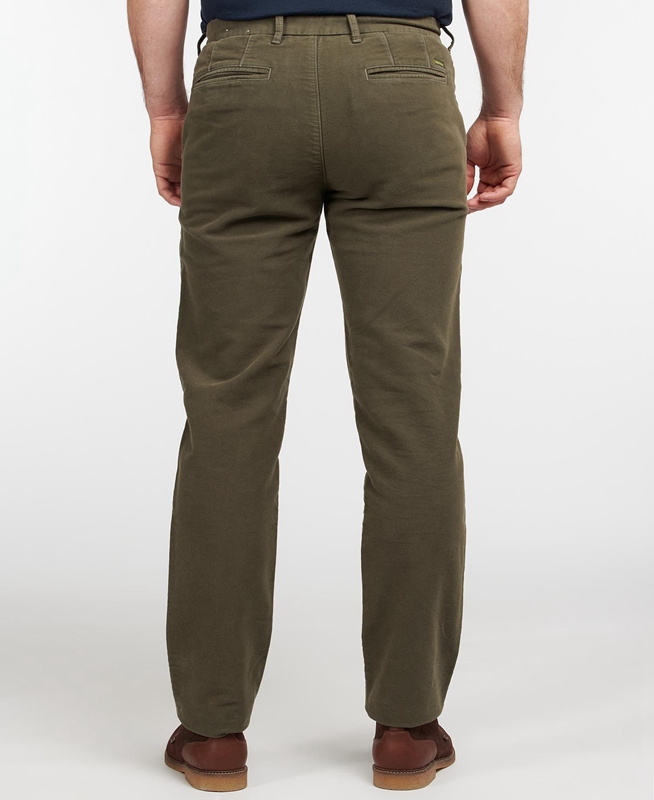 Barbour Neuston Moleskin Trouser Broek Heren Olijfgroen | 762910-BIE