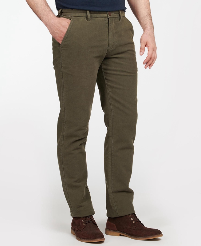 Barbour Neuston Moleskin Trouser Broek Heren Olijfgroen | 762910-BIE