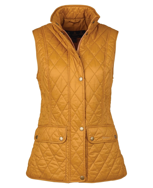 Barbour Otterburn Gilet Dames Geel | 379840-BJQ