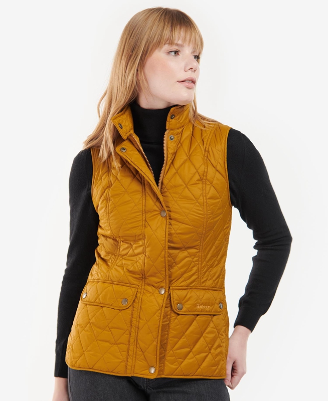 Barbour Otterburn Gilet Dames Geel | 379840-BJQ