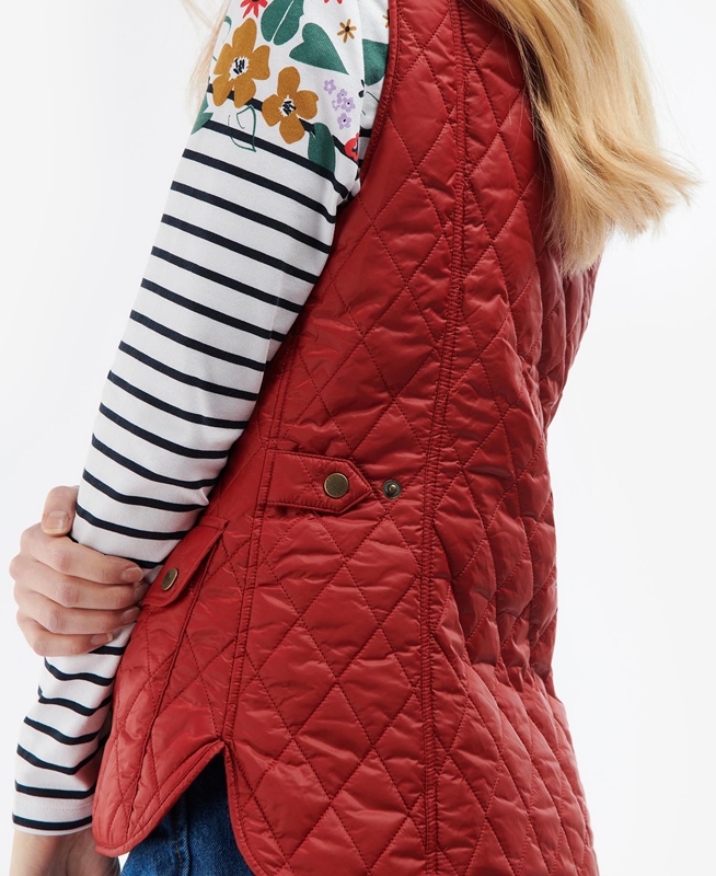 Barbour Otterburn Gilet Dames Rood | 876349-AMU