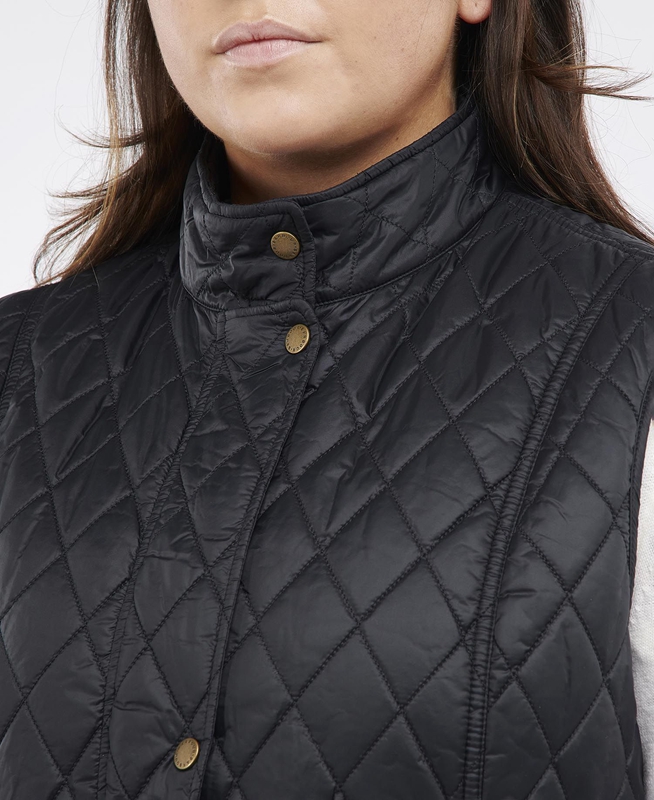 Barbour Plus Otterburn Gilet Dames Zwart | 582973-GTQ