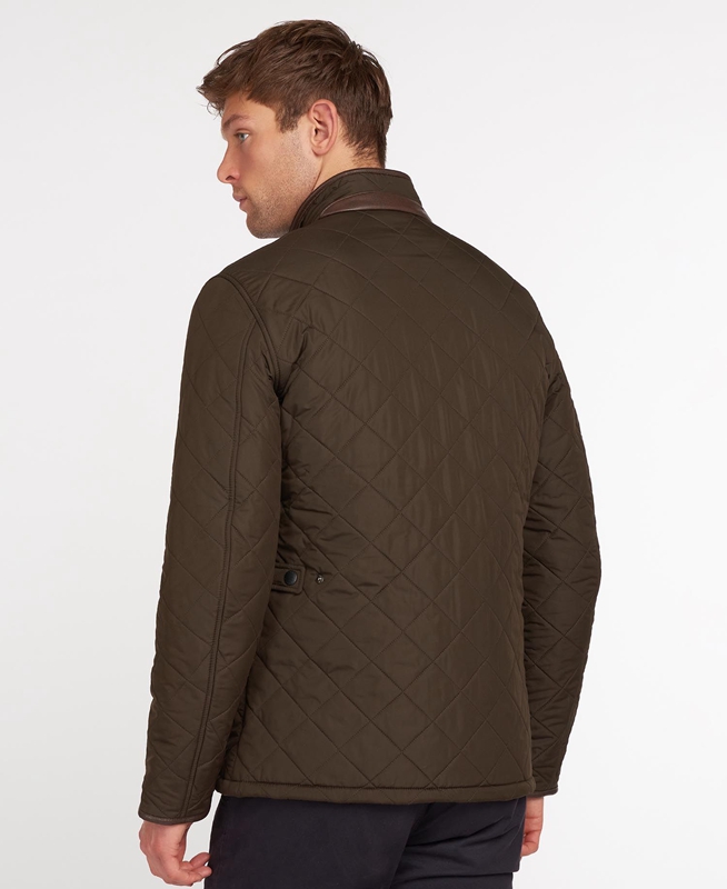 Barbour Powell Gewatteerde Jas Heren Olijfgroen | 185092-GLW