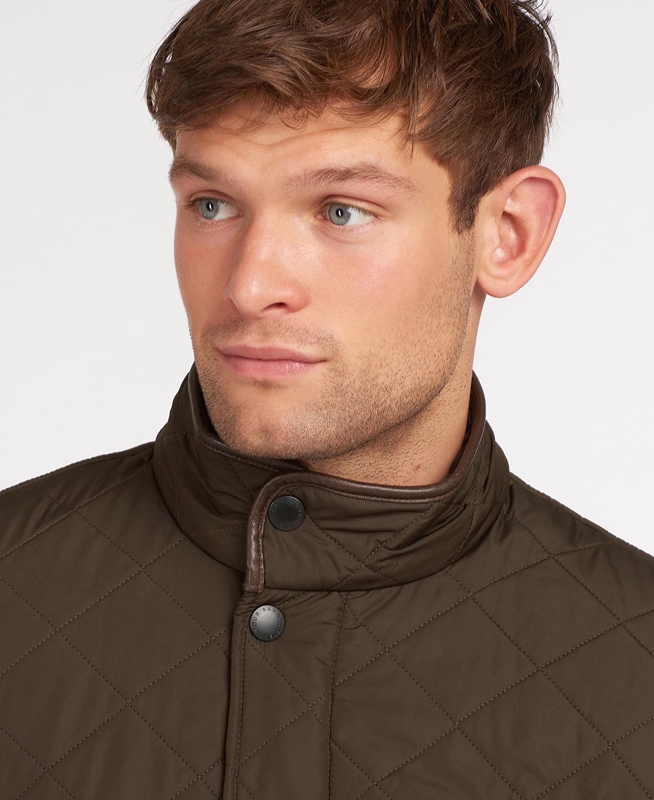 Barbour Powell Gewatteerde Jas Heren Olijfgroen | 185092-GLW