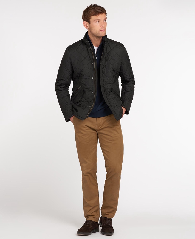 Barbour Powell Gewatteerde Jas Heren Zwart | 827645-AWN