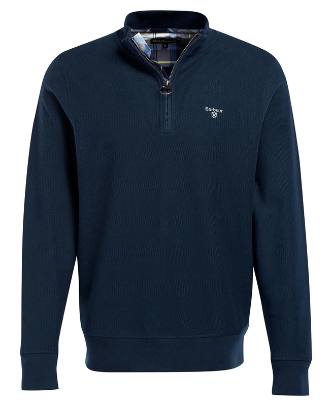 Barbour Rigg Half Zip Sweatshirts Heren Blauw | 132654-EKV