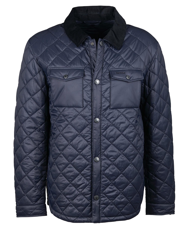 Barbour Shirt Gewatteerde Jas Heren Donkerblauw | 107432-MKN