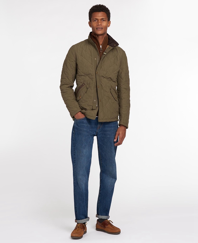 Barbour Shoveler Gewatteerde Jas Heren Olijfgroen | 275301-FVT