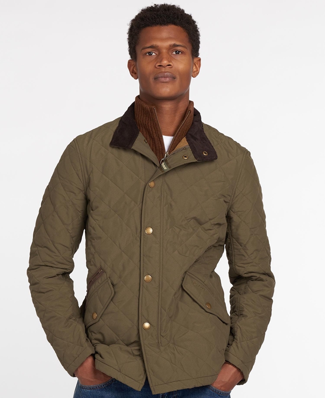 Barbour Shoveler Gewatteerde Jas Heren Olijfgroen | 275301-FVT