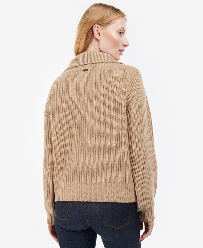 Barbour Stavia Knit Truien Dames Beige | 127489-YJL