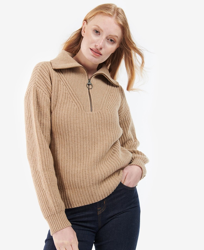 Barbour Stavia Knit Truien Dames Beige | 127489-YJL