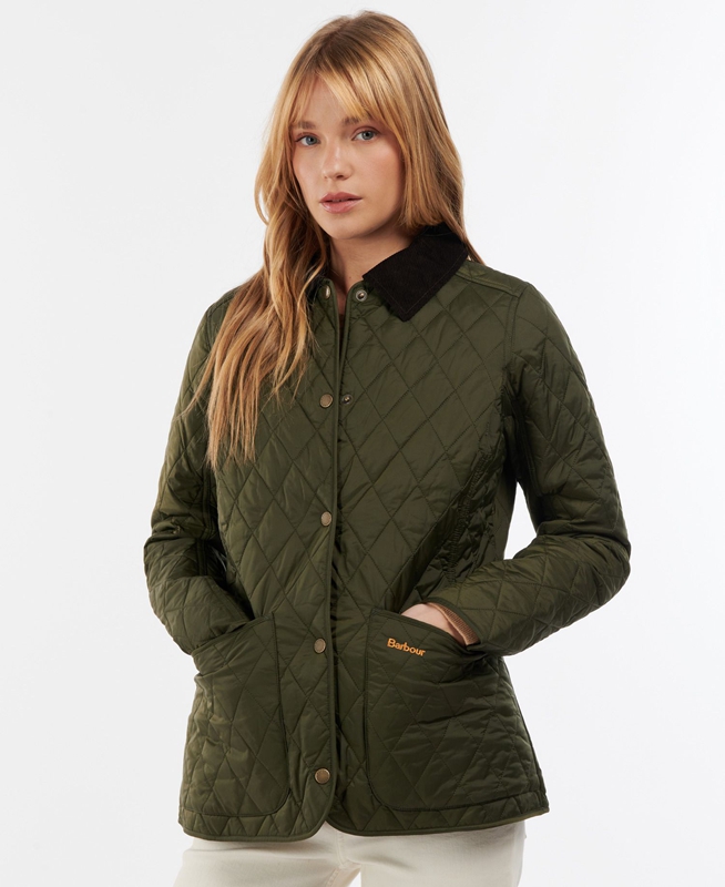 Barbour Steppjacke Annandale Gewatteerde Jas Dames Olijfgroen | 976543-NJU