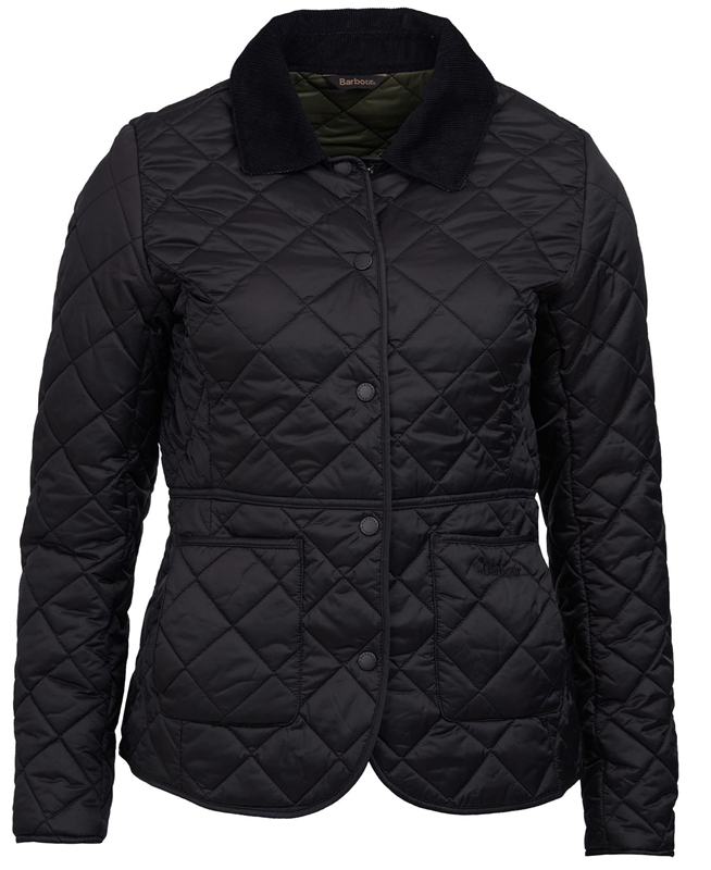 Barbour Steppjacke Deveron Gewatteerde Jas Dames Zwart | 367512-HAL