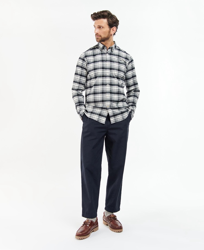 Barbour Stonewell Tailored Fit Overhemd Heren Grijs | 315869-NGV