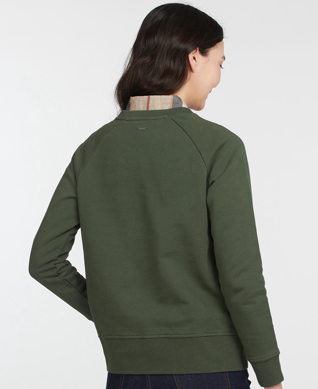 Barbour Sweatshirt Otterburn Sweatshirts Dames Olijfgroen | 693104-CRN