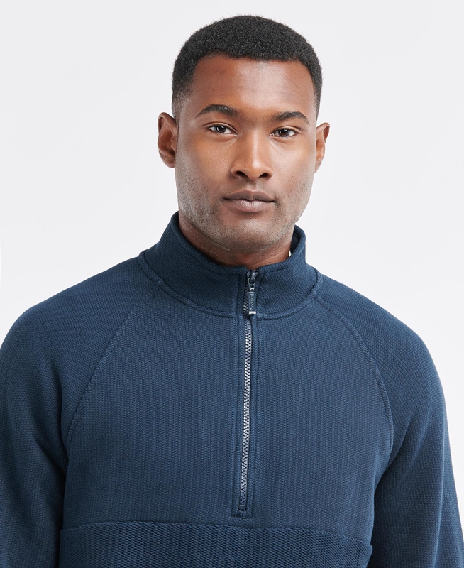 Barbour Wear Half Zip Sweatshirts Heren Donkerblauw | 410659-WLQ