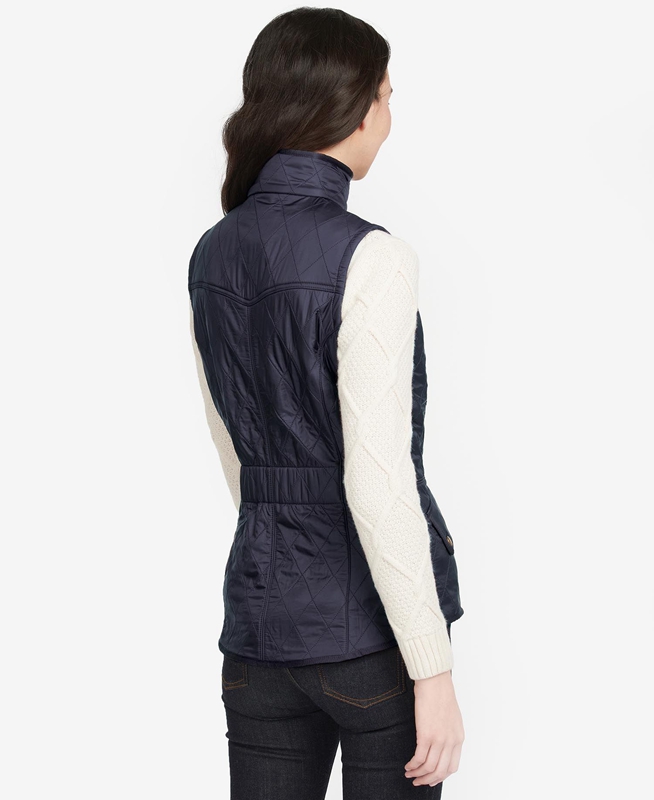 Barbour Weste Cavalry Gilet Dames Blauw | 143826-FNP