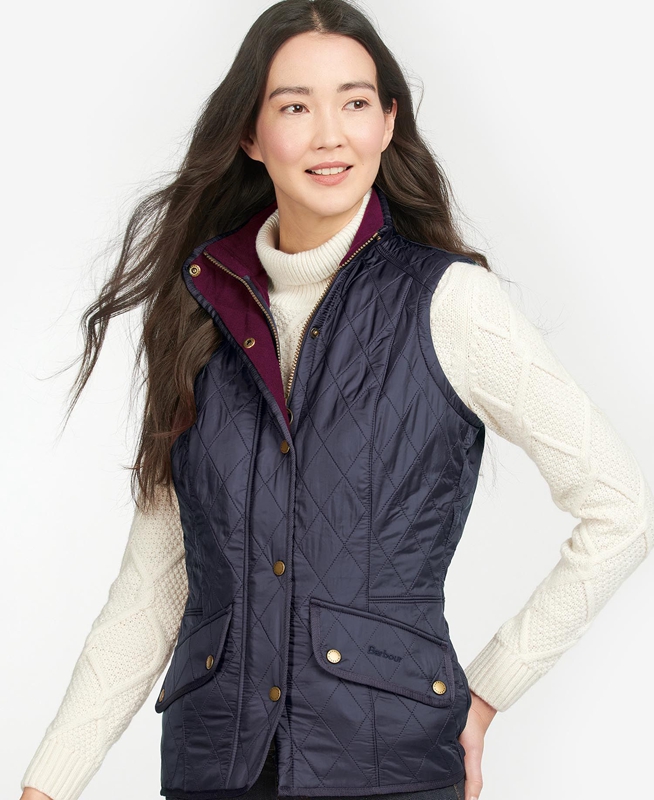 Barbour Weste Cavalry Gilet Dames Blauw | 143826-FNP