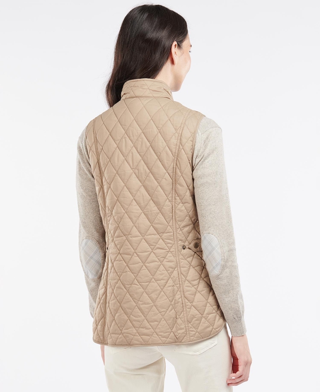 Barbour Weste Otterburn Gilet Dames Beige | 980315-DBL