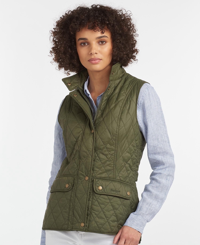 Barbour Weste Otterburn Gilet Dames Olijfgroen | 396278-MGT