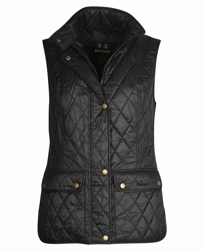 Barbour Weste Otterburn Gilet Dames Zwart | 659830-UAJ