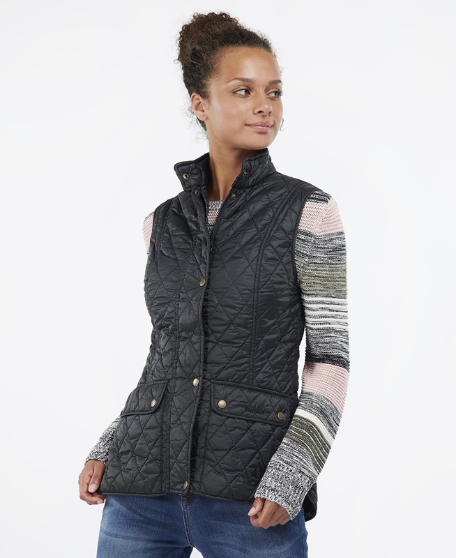 Barbour Weste Otterburn Gilet Dames Zwart | 659830-UAJ