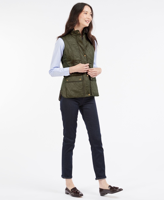 Barbour Weste Wray Gilet Dames Groen | 160852-PXK