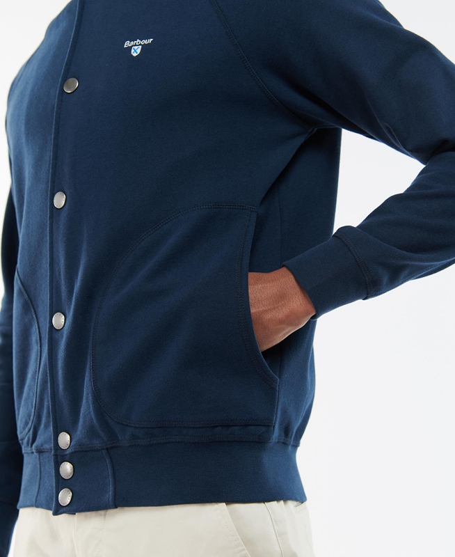 Barbour Whitewell Button Thru Sweatshirts Heren Blauw | 531982-NVG