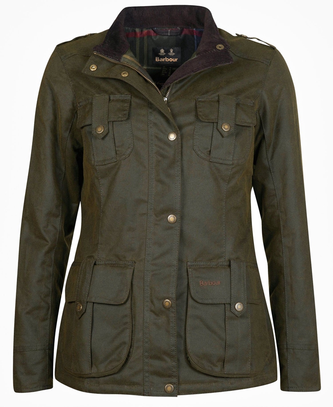 Barbour Winter Defence Waxed Jas Dames Groen | 758120-PTK