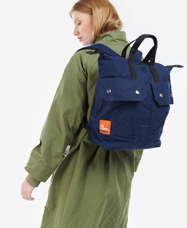 Barbour x Ally Capellino Ben Backpack Tassen Heren Donkerblauw | 157623-XWJ